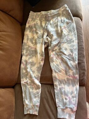 90 Degree By Reflex Kids Tie-Dye Jogger Sweatpants - Light Pink & Gray